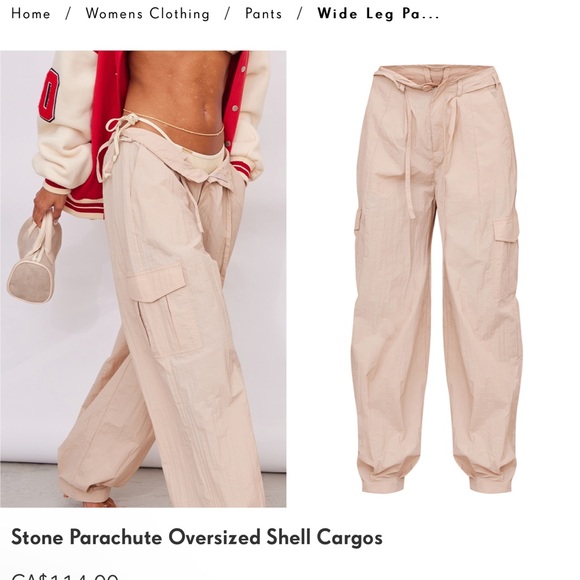 PRETTY LITTLE THING Parachute cargo pants - Picture 3 of 3